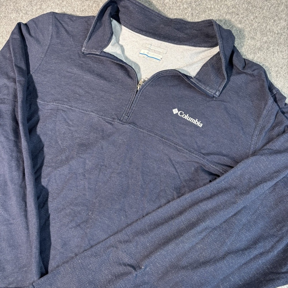 Columbia Omni Wick 1/4 Zip Pullover Mens XL Tall Blue Long Sleeve Athletic Sport